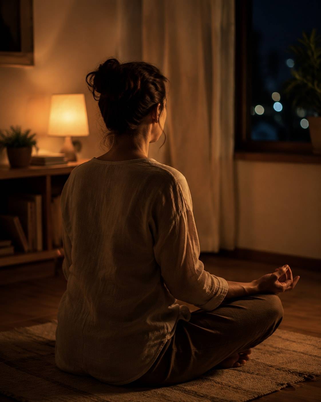 AI-generated illustrative image for Late Night Meditation; not an actual event photograph.
