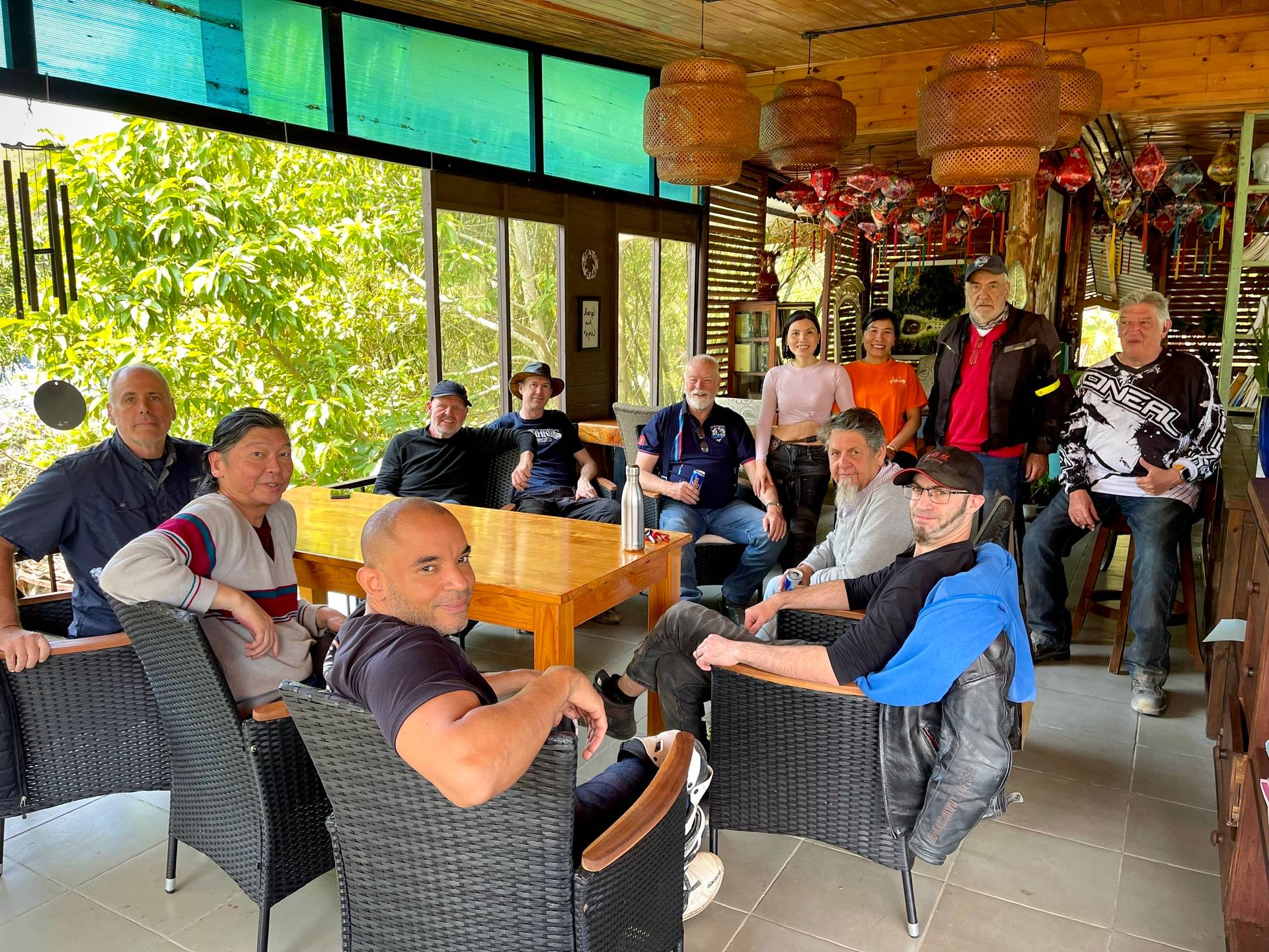 Expat Coffee at Hotel Colline sidewalk